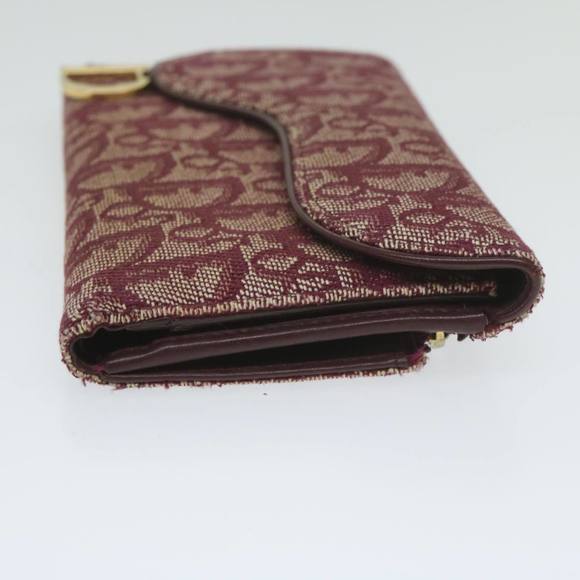 Christian Dior Trotter Canvas Saddle Wallet Red Auth ai709 - Picture 3 of 16